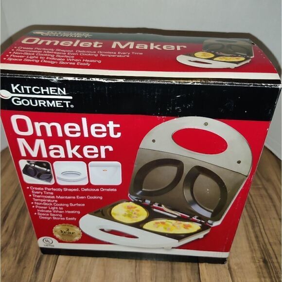 KITCHEN GOURMET ELECTRIC OMELET MAKER WHITE SW-086. Packaging has some wear - Picture 1 of 8